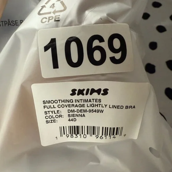 SKIMS Smoothing‎ Intimates Full Coverage Lightly Lined Bra 44D Sienna - Picture 9 of 9